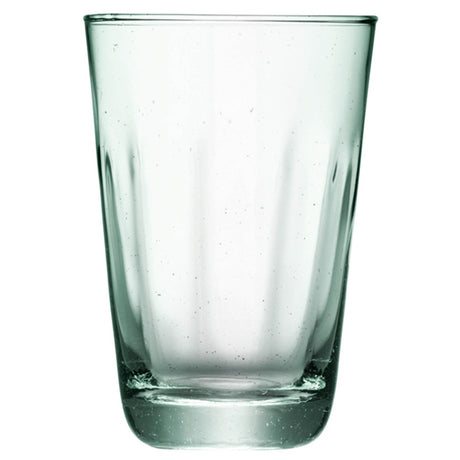 Set of four LSA Mia highball glasses, 350ml recycled glass longdrink glasses with optic design, perfect for beverages.