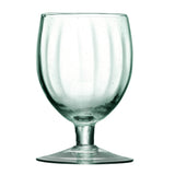 Set of four LSA Mia wine glasses, 350ml recycled glass with optic design, perfect for elegant wine serving.