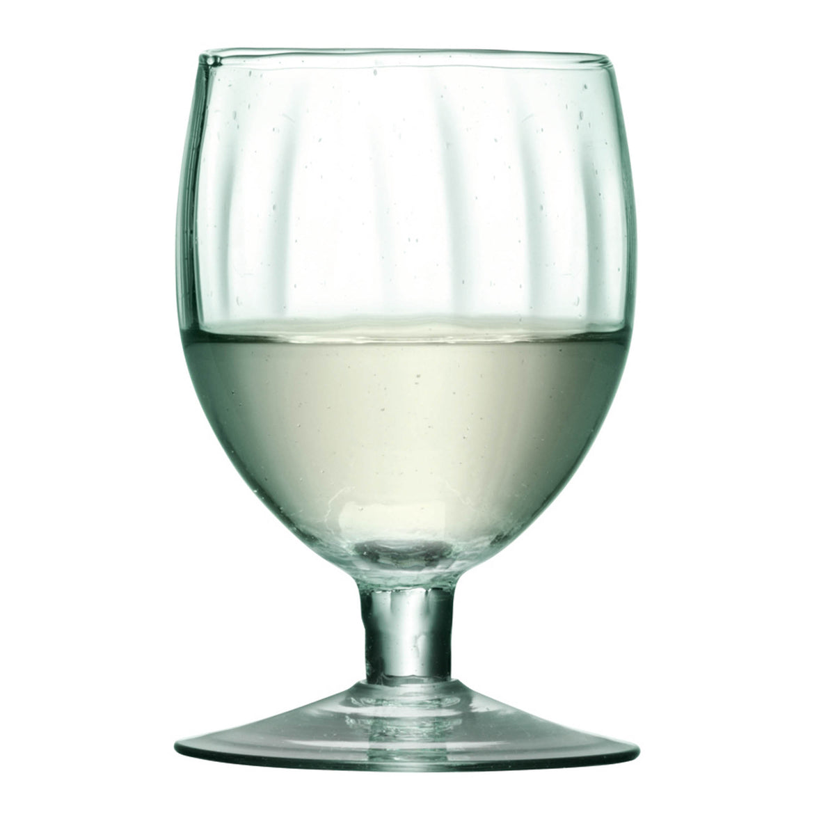 Set of four LSA Mia wine glasses, 350ml recycled glass with partial optic design, elegant and sustainable wineware.