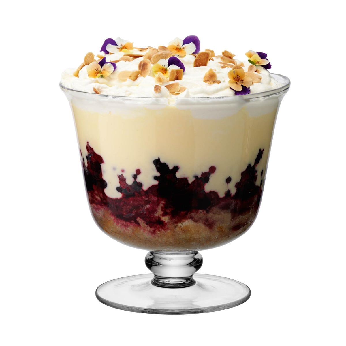 Clear LSA Serve Tall Comport bowl with a 22cm diameter, transparent glass, ideal for serving desserts or salads.