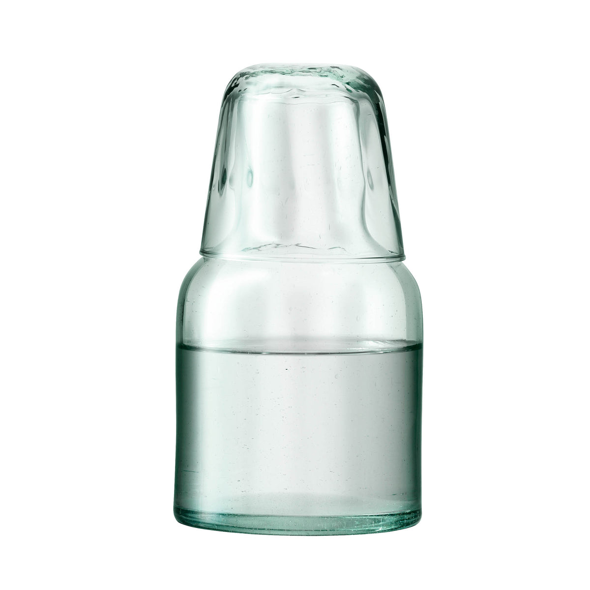 LSA Mia carafe and tumbler set, 950ml recycled glass with optic design, elegant karaffe for serving beverages.
