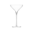 Two clear LSA Savoy champagne saucers with 250ml capacity, elegant and modern glassware for celebrating special occasions.