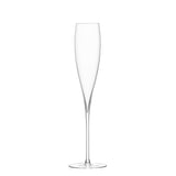 Pair of clear LSA Savoy Champagne Flutes, 200ml Sektglas for sparkling wine, with elegant, slender design.