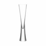 Pair of clear LSA Moya champagne flutes, 170ml capacity, with elegant design, perfect for serving sparkling wine.