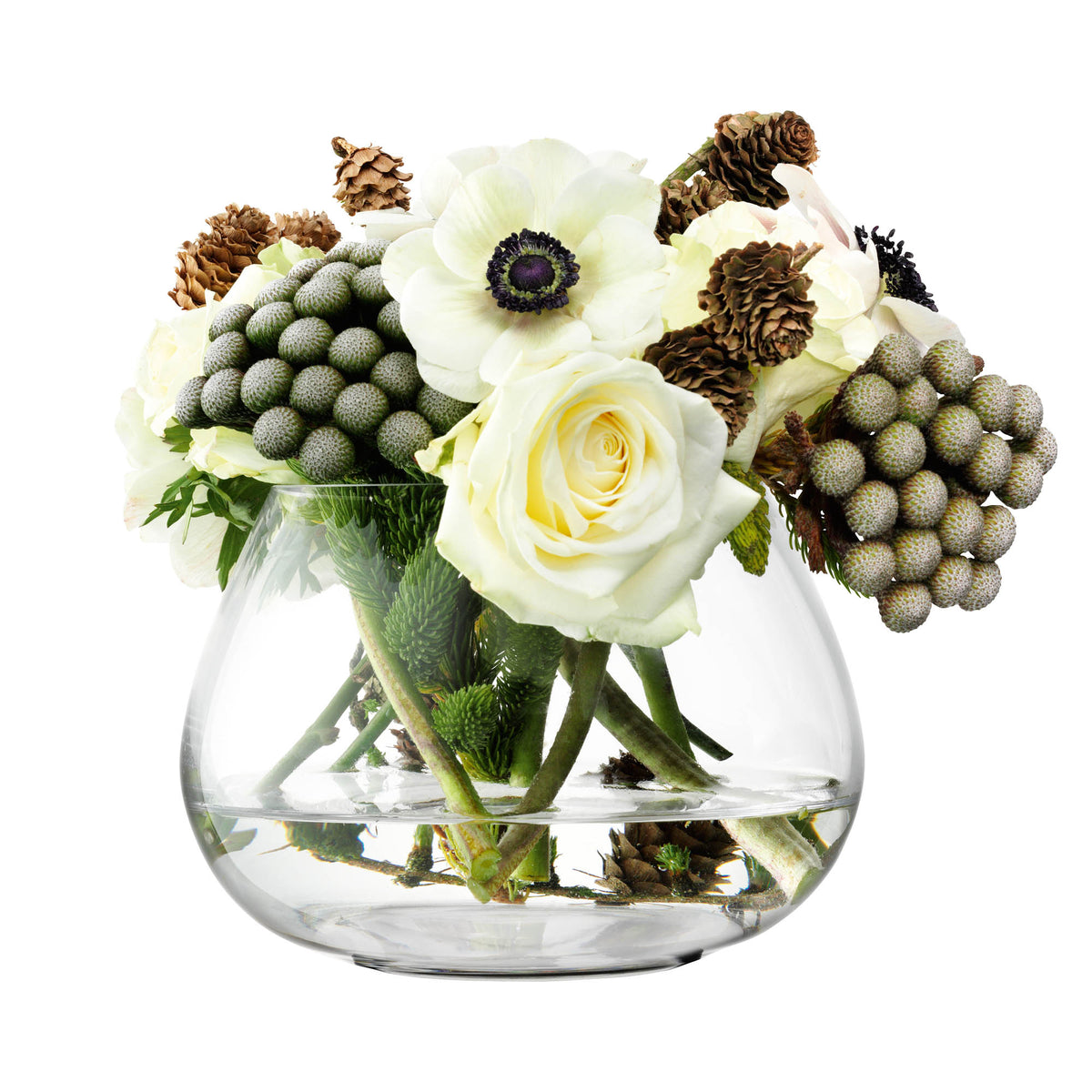Clear LSA Flower Table Arrangement Vase with H11.5cm height, elegant design for floral displays.