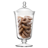 Clear LSA Serve storage jar with a 38cm height, featuring a sleek glass design for kitchen storage.