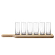 LSA Paddle Vodka Set with clear glass bottle and 40cm oak paddle for serving and pouring vodka in an elegant display