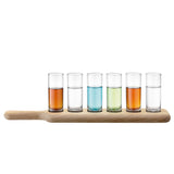 Clear LSA Paddle Vodka Set with 40cm wooden paddle and vodka glasses, stylish and modern barware for serving spirits.