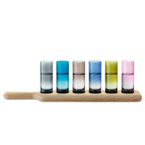 LSA Paddle Vodka Set with assorted colored oak paddles, includes a 40cm LSA brand paddle and vodka glasses.