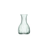 Set of three LSA Mia Mini Vases in recycled glass with optique design, each approximately 11cm tall, perfect for small floral arrangements.