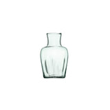 Set of three LSA Mia Mini Vases in recycled glass with optic design, each 11cm tall, perfect for small floral arrangements.