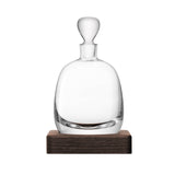 LSA whisky decanter with 1L capacity, clear glass body, walnut base, and elegant design for storing Islay whisky.