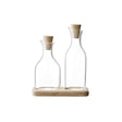 Clear LSA Essig&Öl-Set Serve with 15cm bottles for oil and vinegar, elegant glass design for table service.