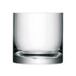 LSA clear column vase or candleholder, H12cm and 12cm diameter, with a sleek cylindrical design and transparent glass finish.