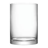 Clear LSA column vase or candleholder with H24cm height and 17cm diameter, featuring a sleek, modern design with a smooth finish.