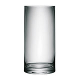 Clear LSA column vase or candleholder with 36cm height and 17cm diameter, featuring a sleek, modern design.