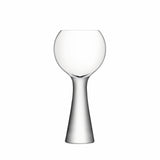 Two clear LSA Moya wine balloon glasses, 550ml each, with rounded bowls and elegant stems, perfect for wine serving.
