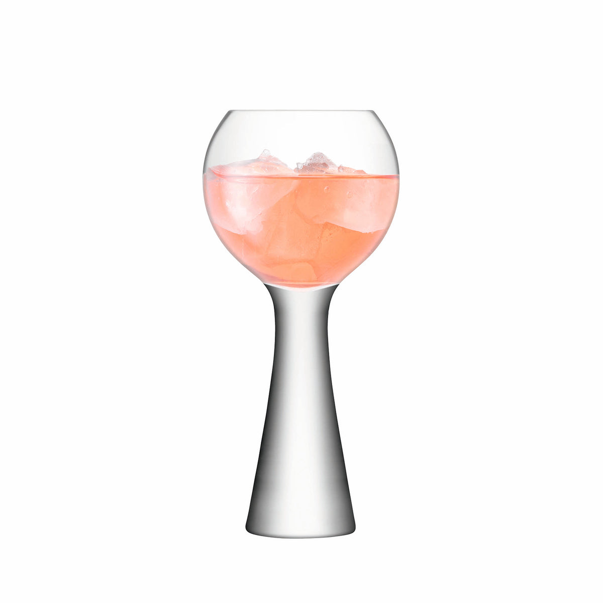 Pair of LSA Moya wine balloon glasses, 550ml clear glassware, designed for red and white wines, elegant and modern in style.