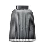 Gray LSA Pleat Vase standing 26cm tall with a textured pleated design, ideal for displaying flowers or decorative arrangements.