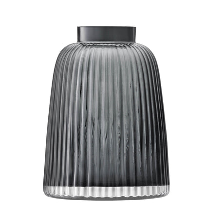 Gray LSA Pleat Vase standing 26cm tall with a textured pleated design, ideal for displaying flowers or decorative arrangements.
