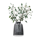 Gray LSA Pleat Vase measuring 26cm tall, featuring a textured pleated design, perfect for floral arrangements or decorative display.