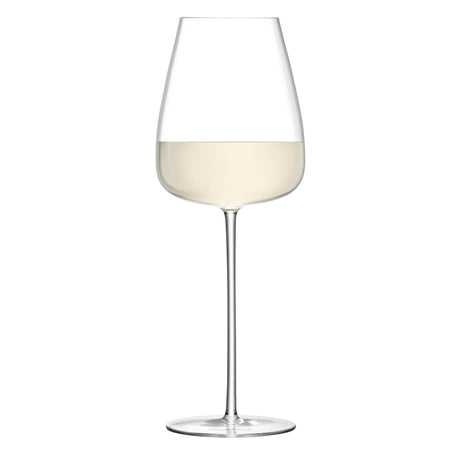 Pair of LSA Wine Culture white wine goblets, 690ml clear glass, showcasing elegant, large-capacity design for enjoying white wines.