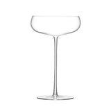 Pair of clear LSA Wine Culture Champagne saucers, 320ml, elegant glassware for sparkling wine.