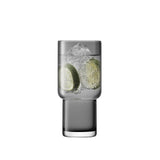 Pair of LSA Utility Highball glasses in slate finish, 390ml capacity, ideal for long drinks or cocktails.