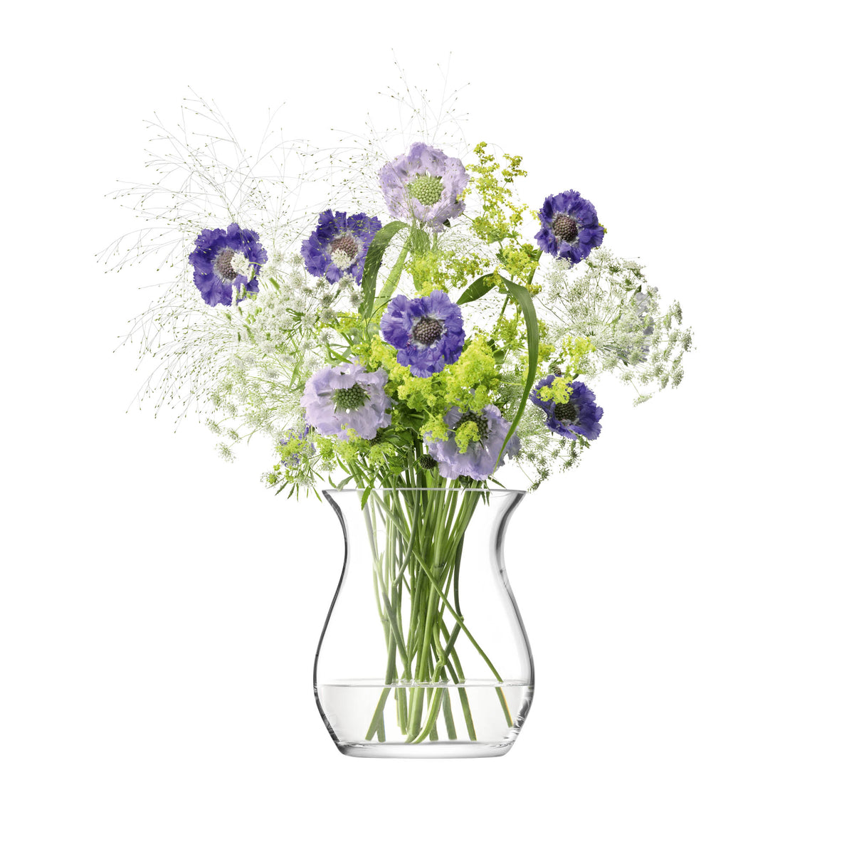 Clear LSA Flower Open Posy Vase with a 23cm height, featuring a sleek, modern design perfect for floral arrangements.