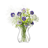 Clear LSA Flower Open Posy Vase with a 23cm height, featuring a sleek, modern design perfect for floral arrangements.