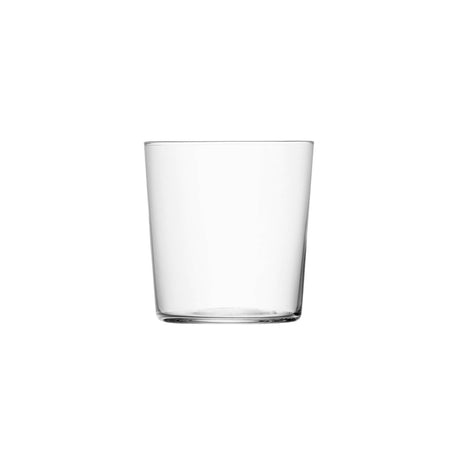 Set of four small LSA Gio tumblers, 390ml clear glass drinkware, with sleek modern design for everyday use.