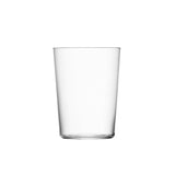 Set of four large LSA Gio tumblers, 560ml clear glass drinkware, featuring sleek modern design for everyday use.