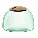 LSA Garten im Glas CANOPY in matte finish, 22cm tall, decorative glass terrarium with lush green plants inside.