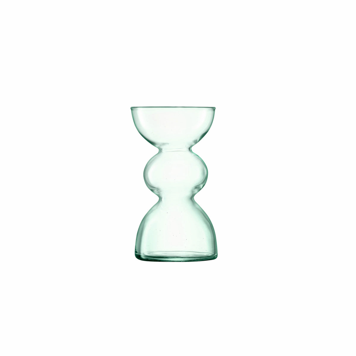 LSA Canopy Trio Vase Set with 13cm recycled glass vases, featuring modern design and clear, smooth surfaces.