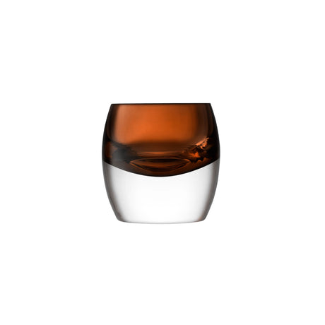 Two LSA Whisky Club tumblers in peat brown, 230ml capacity, with a sleek, modern design perfect for enjoying whisky.