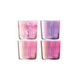 Set of four LSA Gems tumblers in assorted garnet colors, 310ml glass drinkware designed for stylish beverage serving.