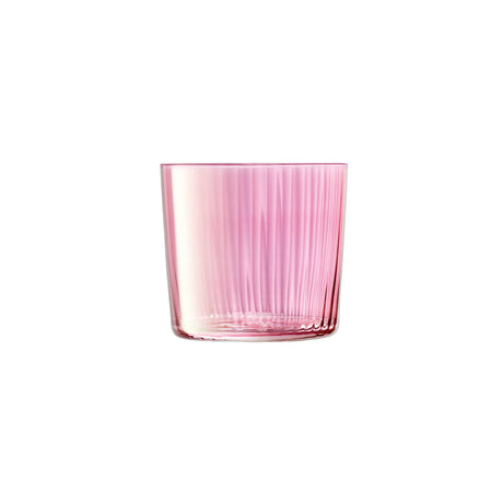 Set of four LSA Gems tumblers, 310ml each, with assorted garnet-colored glass, showcasing elegant, colorful drinking glasses.
