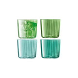 Set of four LSA Gems tumblers, 310ml each, in assorted jade color, made of glass for stylish beverage presentation.