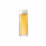 Set of four LSA Borough highball glasses, 420ml clear longdrink glasses, showcasing sleek, modern design perfect for beverages.