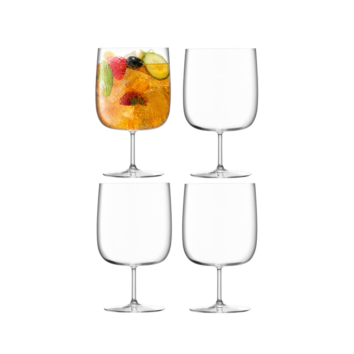 Set of four clear LSA Borough craft beer glasses, 625ml each, designed for enjoying craft beer in style.