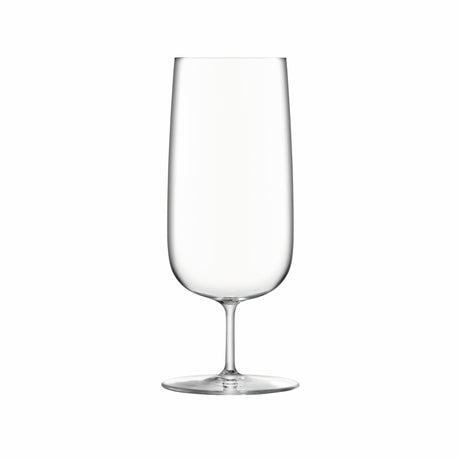 Set of four clear LSA Borough Pilsner glasses, 440ml beer glasses with elegant design, ideal for serving pilsners and craft beers.