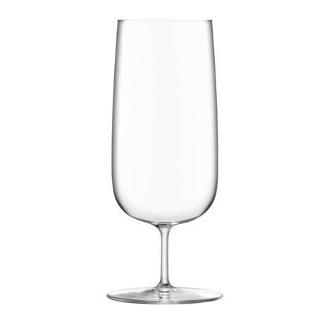 Set of four clear LSA Borough Pilsner glasses, 440ml capacity, designed for beer drinking, with elegant and modern style.