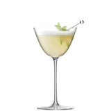 Set of four clear LSA Borough martini glasses, 195ml capacity, elegant design for cocktails and entertaining.