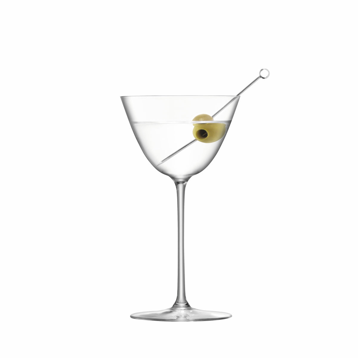 Set of four clear LSA Borough martini glasses, 195ml, elegant design, perfect for serving cocktails.