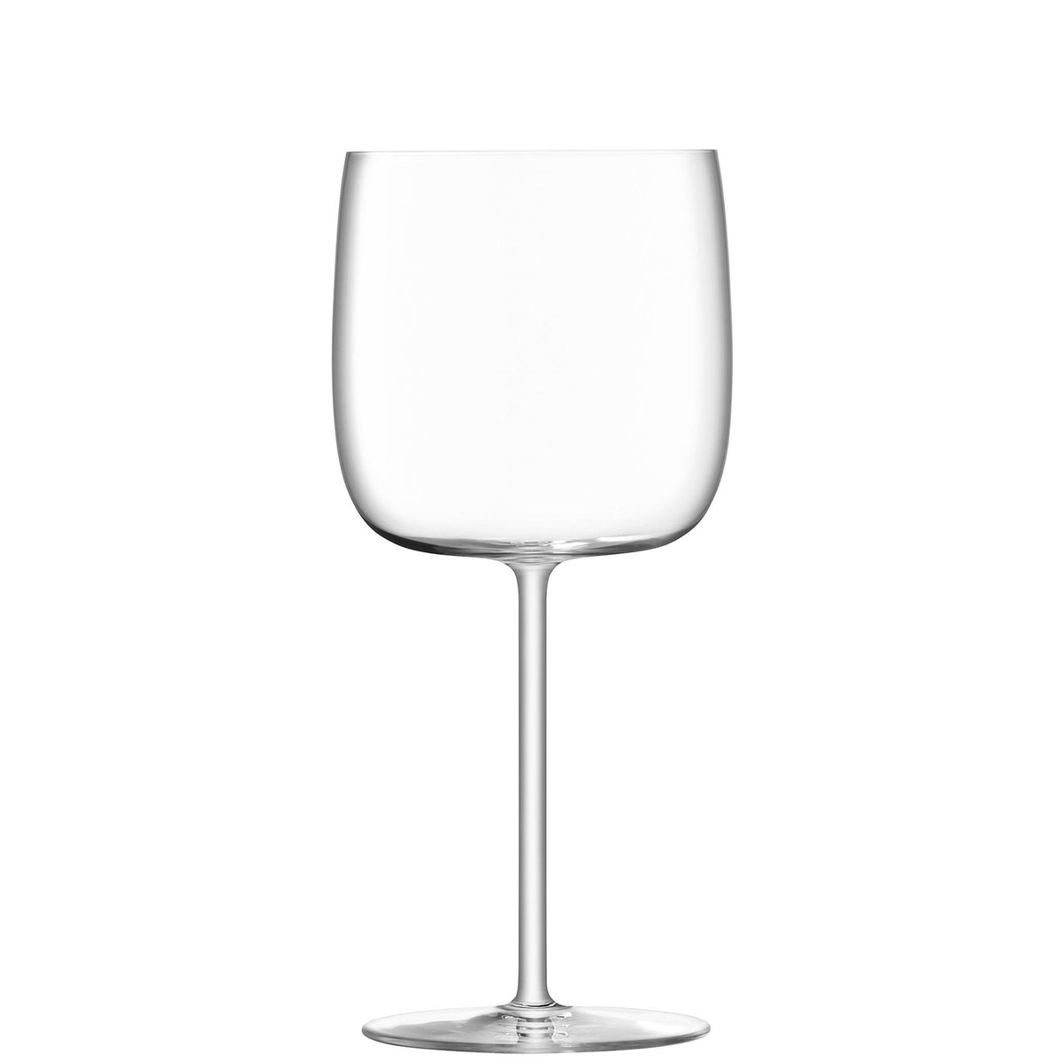 Set of four clear LSA Borough wine glasses with 450ml capacity, elegant design for serving wine.