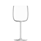 Set of four clear LSA Borough wine glasses with 450ml capacity, elegant design for serving wine.
