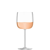 Set of four clear LSA Borough wine glasses, 450ml capacity, featuring elegant design for serving wine.