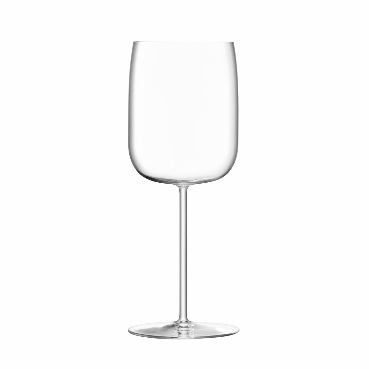 Set of four clear LSA Borough wine glasses, 380ml, with elegant design and transparent glass for wine serving.