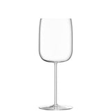 Set of four clear LSA Borough wine glasses, 380ml capacity, elegant design, perfect for wine drinking and entertaining.