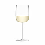 Set of four clear LSA Borough wine glasses, 380ml capacity, elegant design perfect for serving wine.